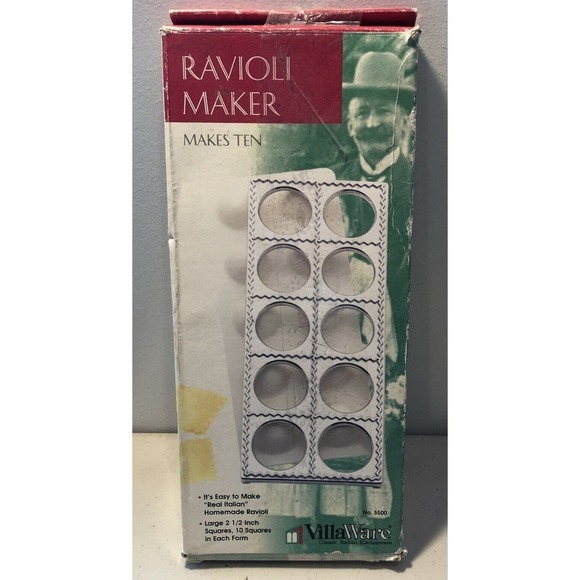 VillaWare Ravioli Maker Model 5500 Makes 10 Large Square Homemade Ravioli New - Picture 3 of 3